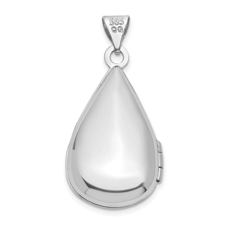Lovely Rita's Pendants & Charms 14K White Gold Polished Diamond 21x13mm Teardrop Locket
