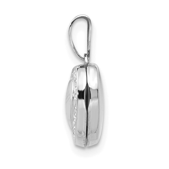 Lovely Rita's Pendants & Charms 14K White Gold Scroll Border 10mm Heart Locket