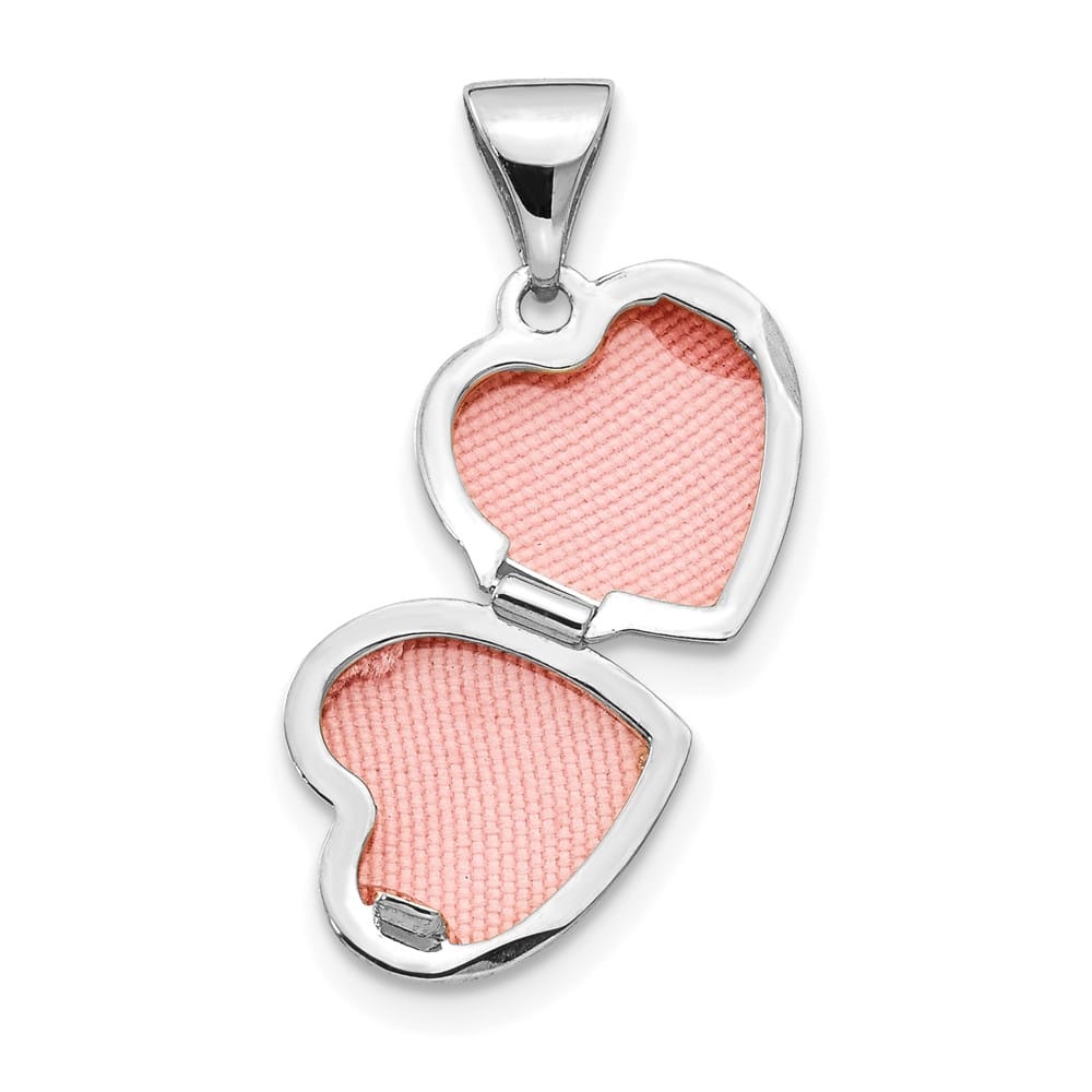 Lovely Rita's Pendants & Charms 14K White Gold Scroll Border 10mm Heart Locket