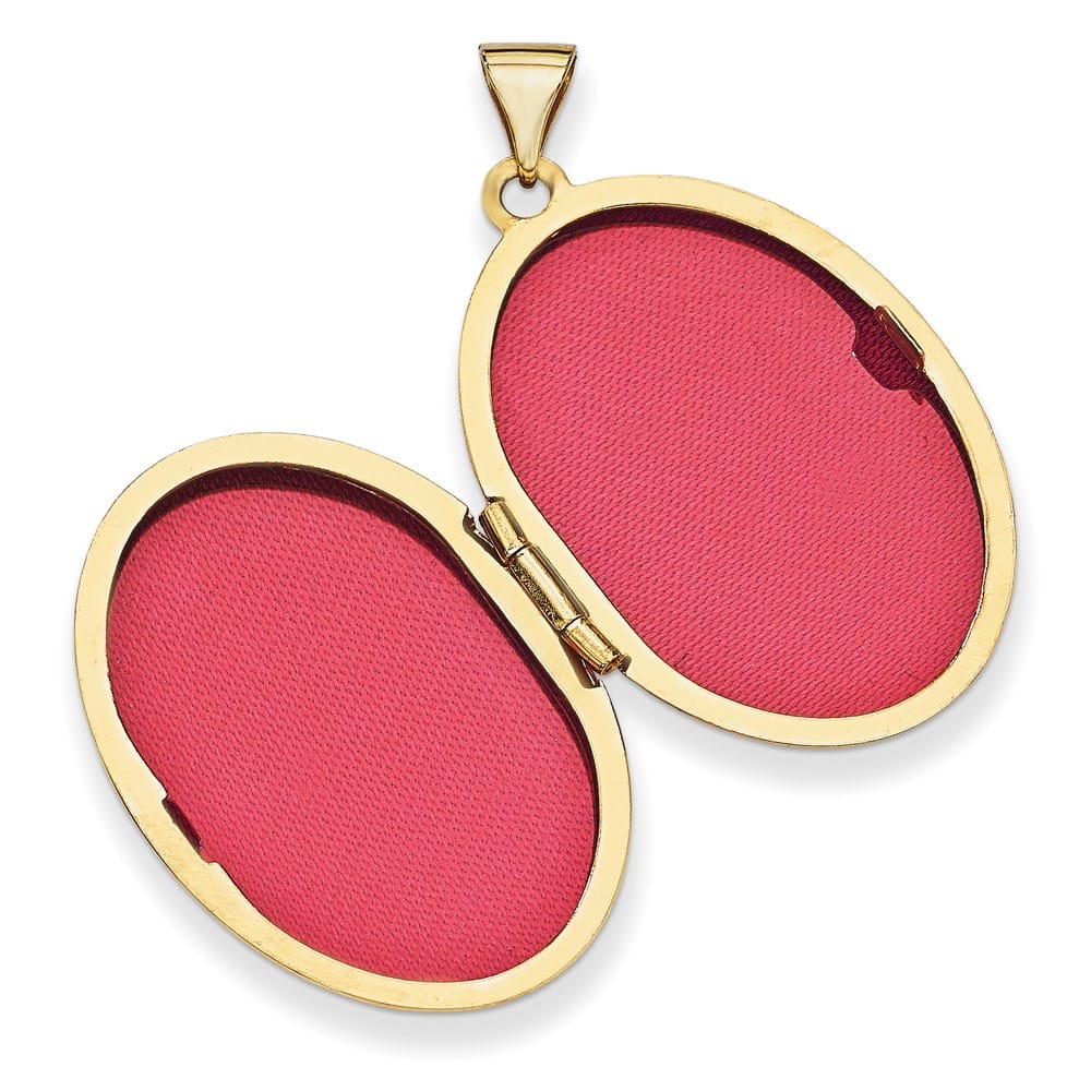 Lovely Rita's Pendants & Charms 14K Yellow Gold Fancy Half Swirl Design 26mm Oval Locket