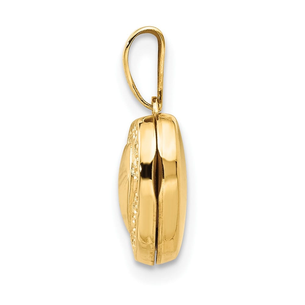 Lovely Rita's Pendants & Charms 14K Yellow Gold Scroll Border 10mm Heart Locket