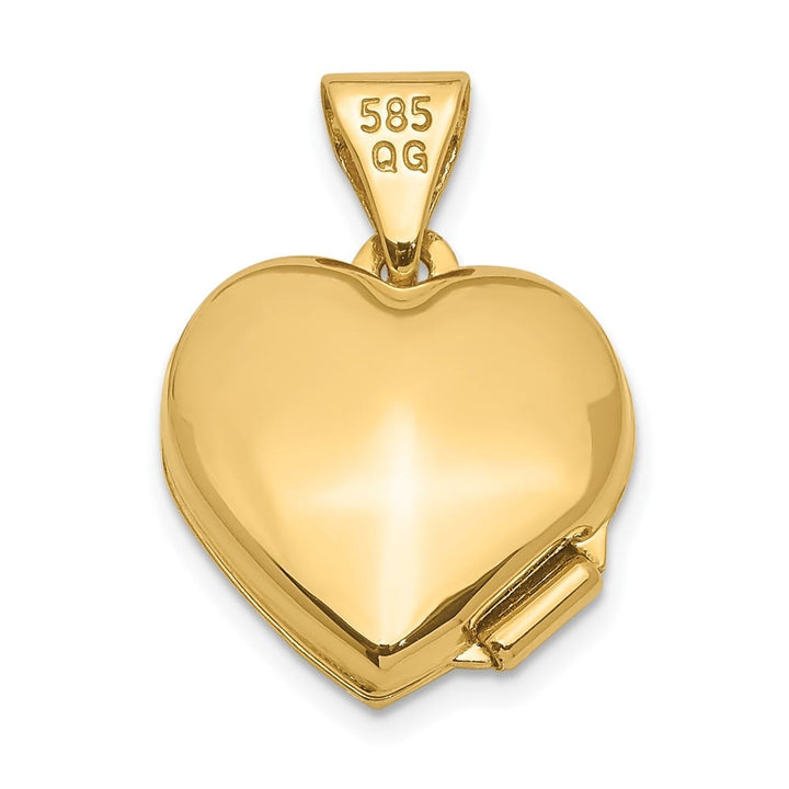 Lovely Rita's Pendants & Charms 14K Yellow Gold Diamond Star 12mm Heart Locket