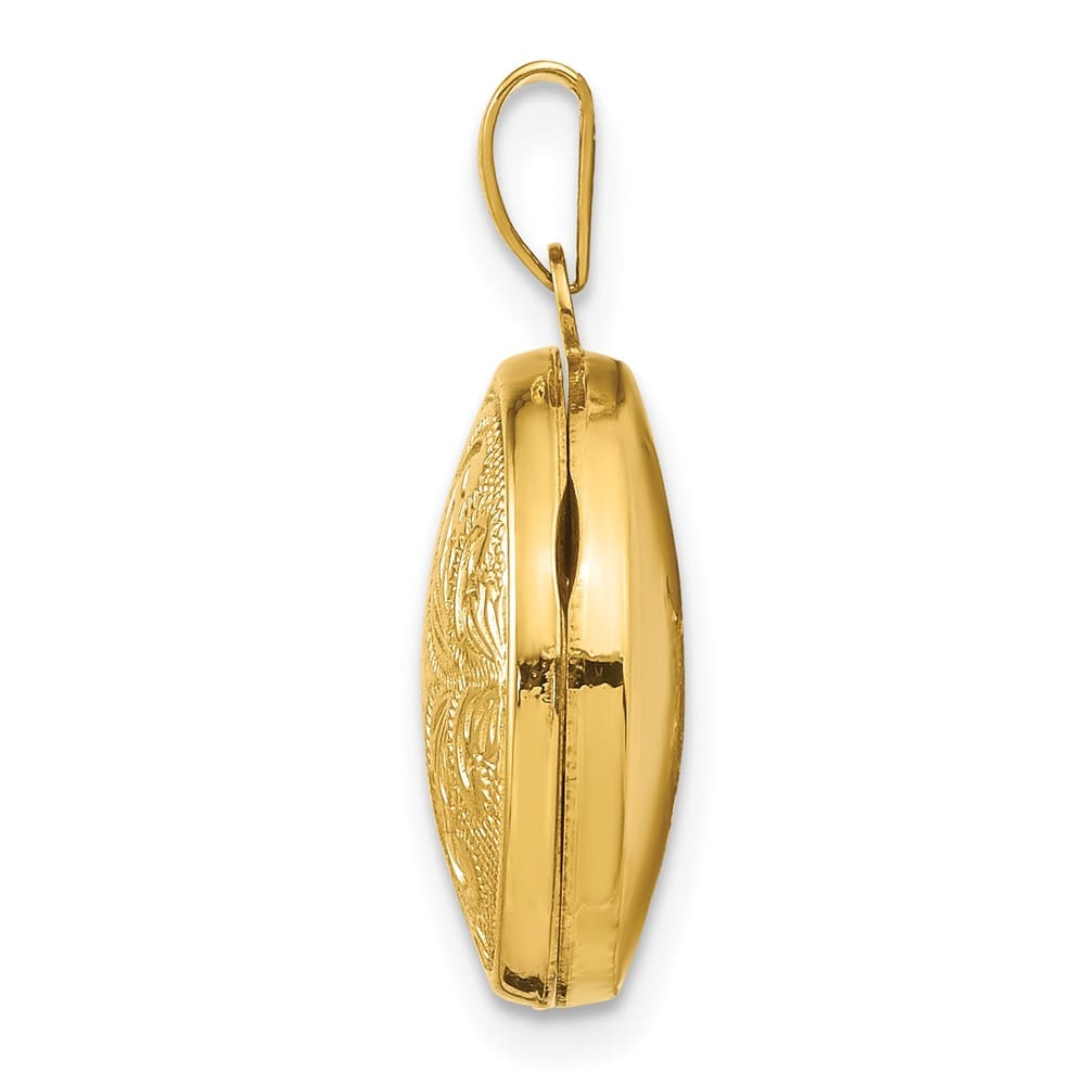 Lovely Rita's Pendants & Charms 14K Yellow Gold Polished Scroll Design 16mm Round Locket