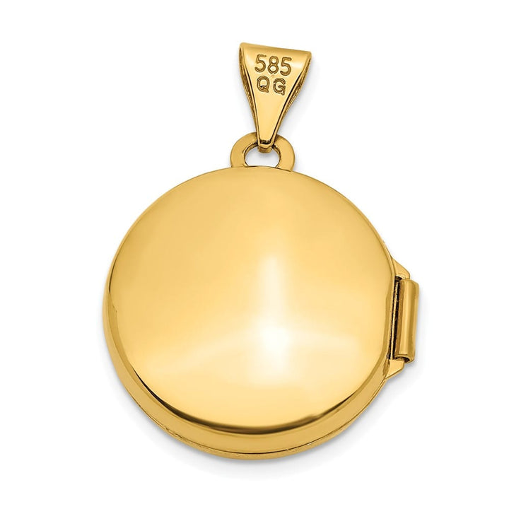 Lovely Rita's Pendants & Charms 14K Yellow Gold Polished Scroll Design 16mm Round Locket