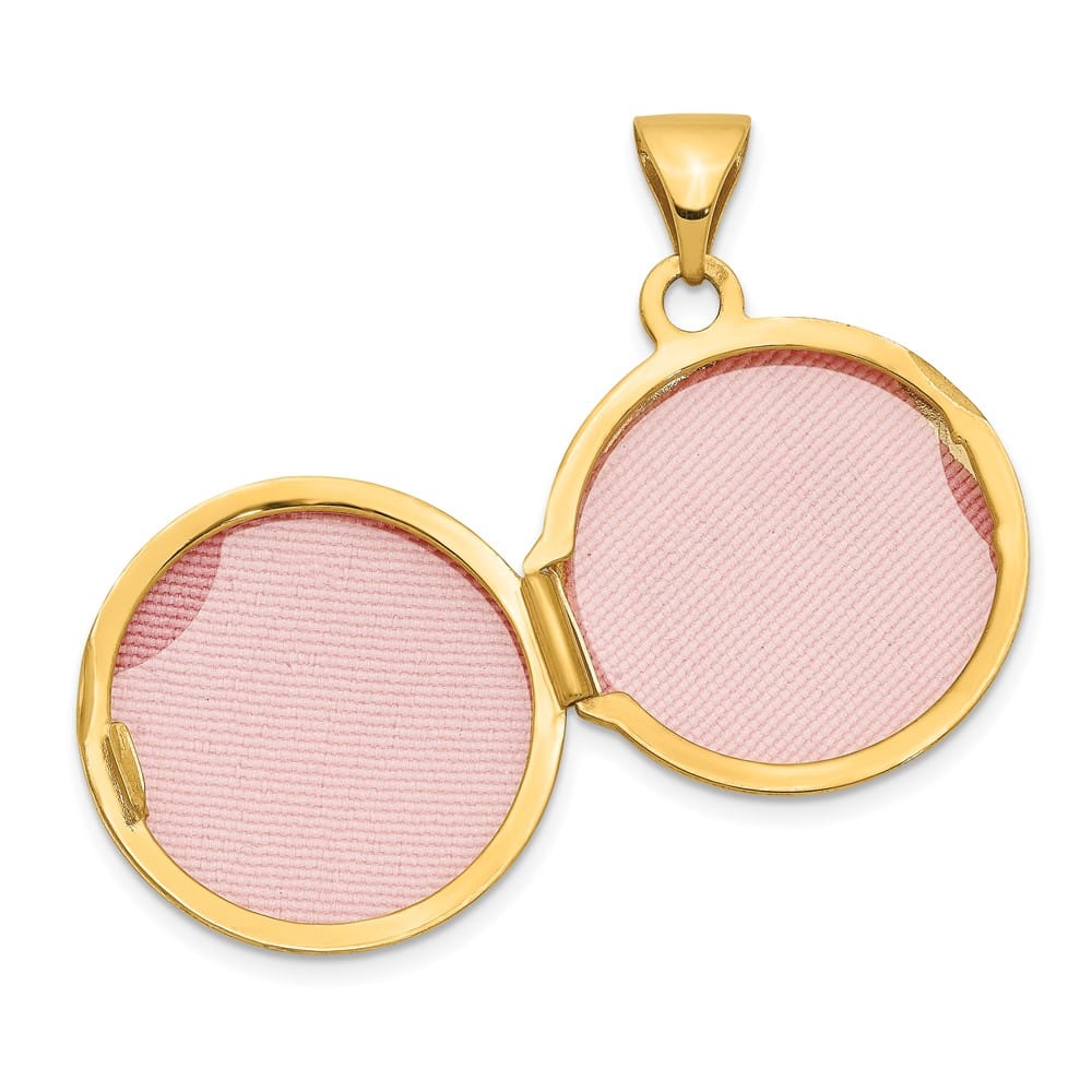 Lovely Rita's Pendants & Charms 14K Yellow Gold Polished Scroll Design 16mm Round Locket