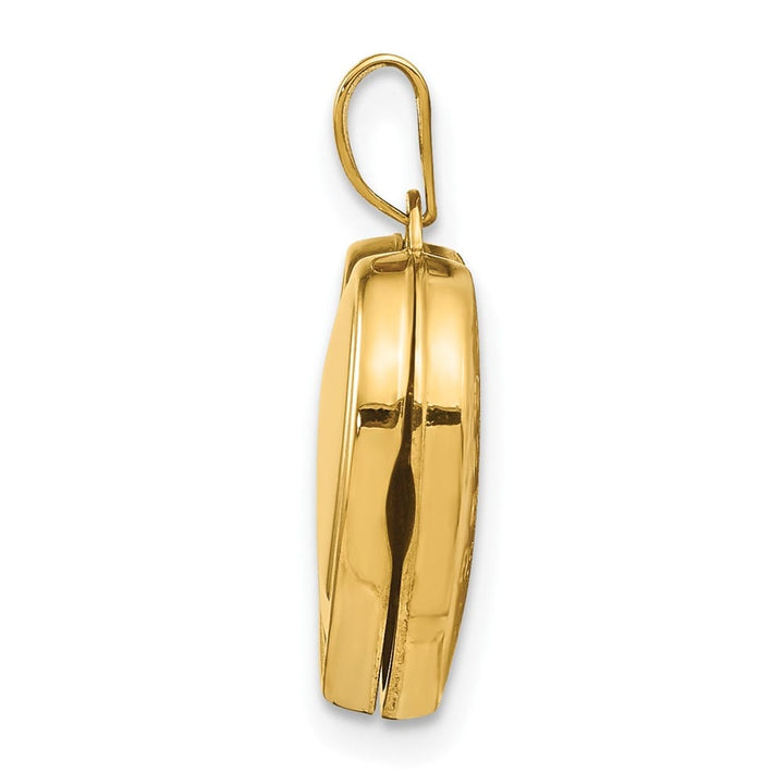 Lovely Rita's Pendants & Charms 14K Yellow Gold Footprints with Poem on Reverse 15mm Heart Locket