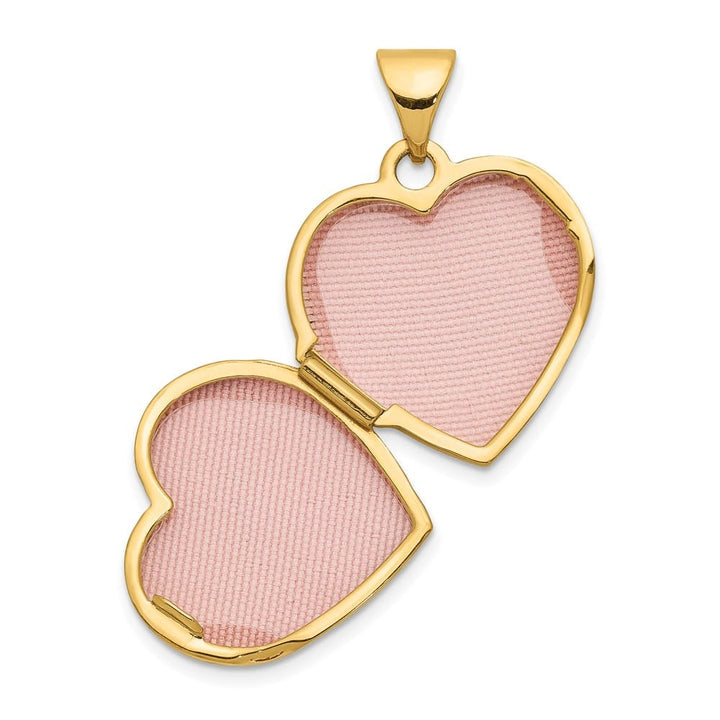 Lovely Rita's Pendants & Charms 14K Yellow Gold Footprints with Poem on Reverse 15mm Heart Locket