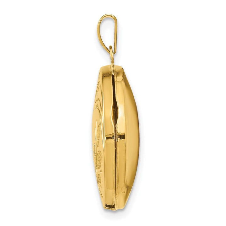 Lovely Rita's Pendants & Charms 14K Yellow Gold Polished Leaves 20mm Round Locket