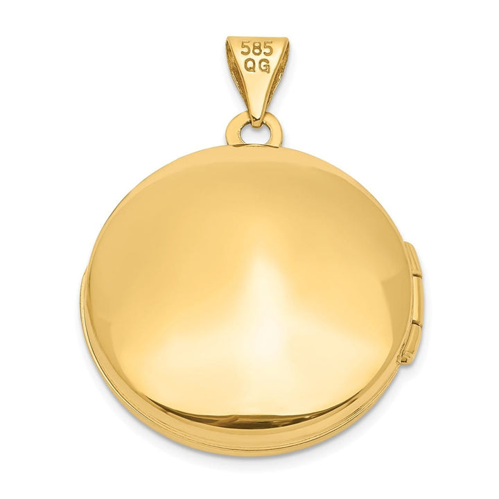 Lovely Rita's Pendants & Charms 14K Yellow Gold Polished Leaves 20mm Round Locket