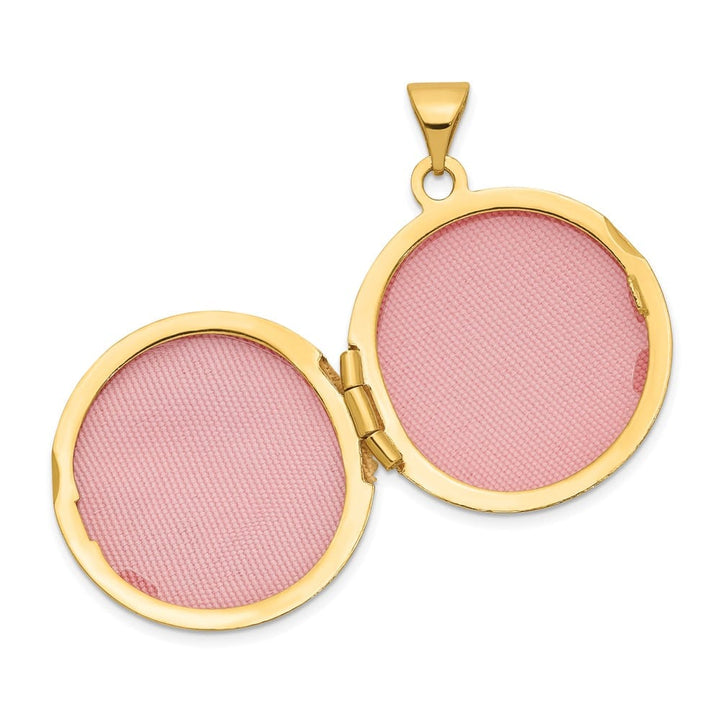 Lovely Rita's Pendants & Charms 14K Yellow Gold Polished Leaves 20mm Round Locket