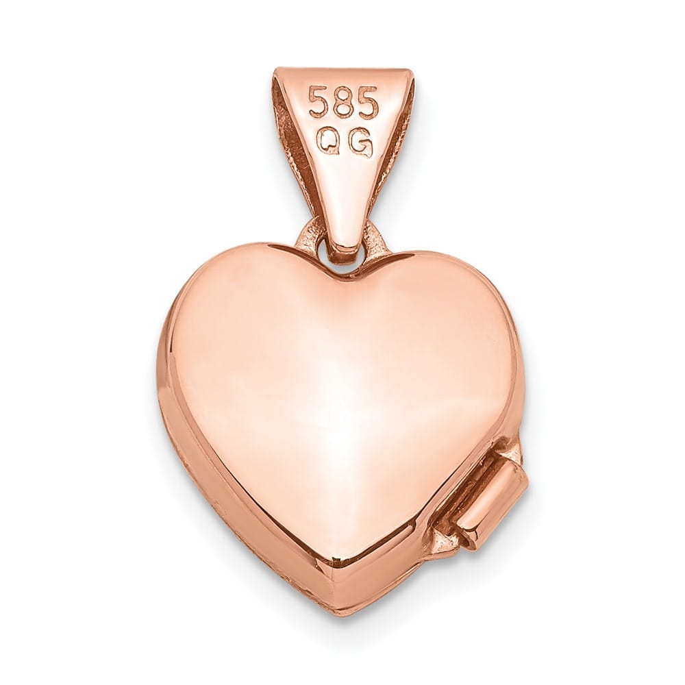 Lovely Rita's Pendants & Charms 14K Rose Gold Scroll Border 10mm Heart Locket