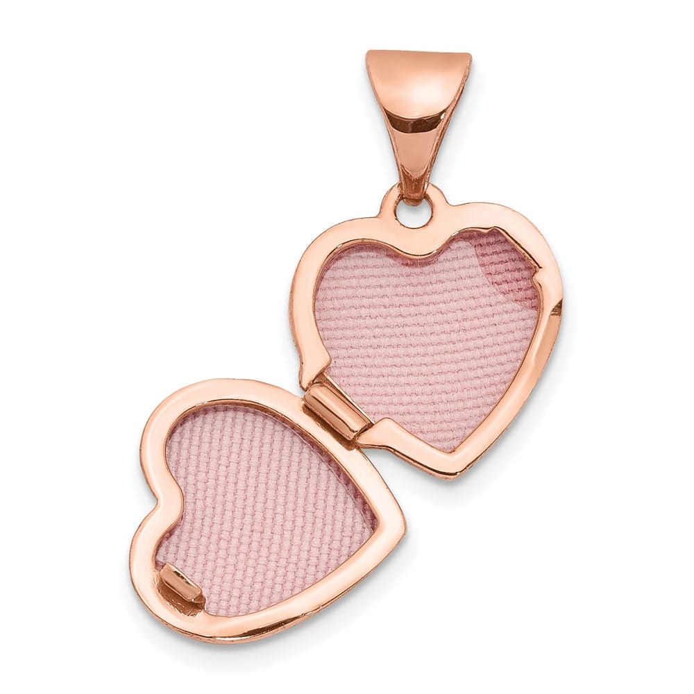 Lovely Rita's Pendants & Charms 14K Rose Gold Scroll Border 10mm Heart Locket