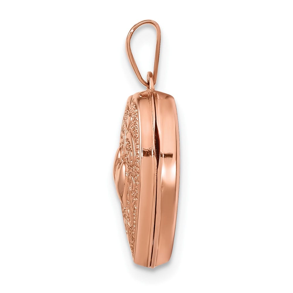Lovely Rita's Pendants & Charms 14K Rose Gold Two Hearts 15mm Heart Locket