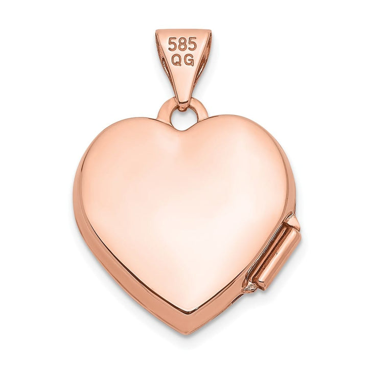Lovely Rita's Pendants & Charms 14K Rose Gold Two Hearts 15mm Heart Locket