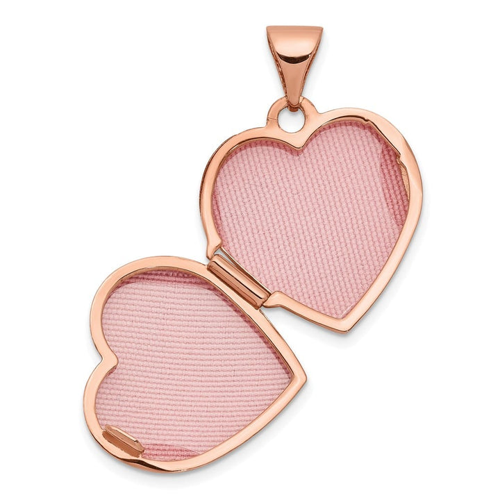 Lovely Rita's Pendants & Charms 14K Rose Gold Two Hearts 15mm Heart Locket