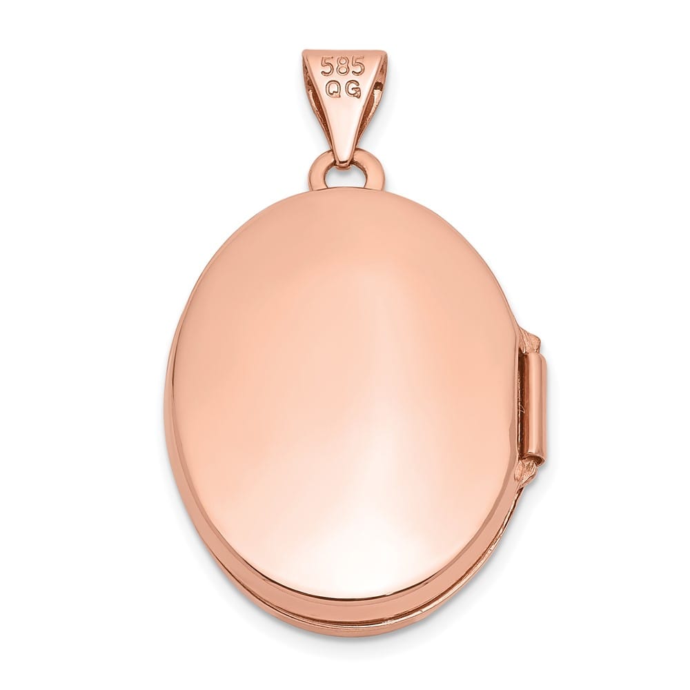 Lovely Rita's Pendants & Charms 14K Rose Gold Diamond Vintage Filigree 21mm Oval Locket