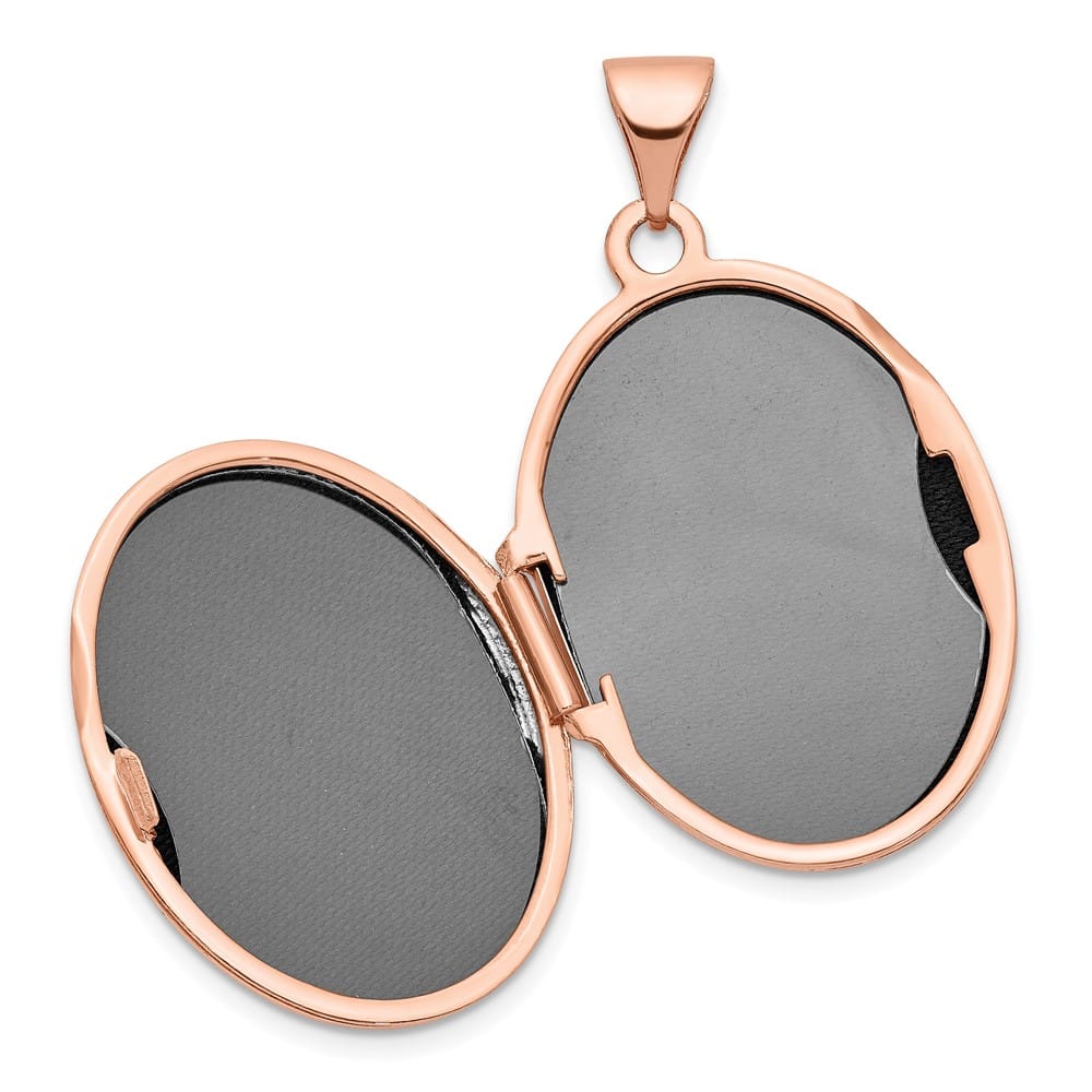 Lovely Rita's Pendants & Charms 14K Rose Gold Diamond Vintage Filigree 21mm Oval Locket