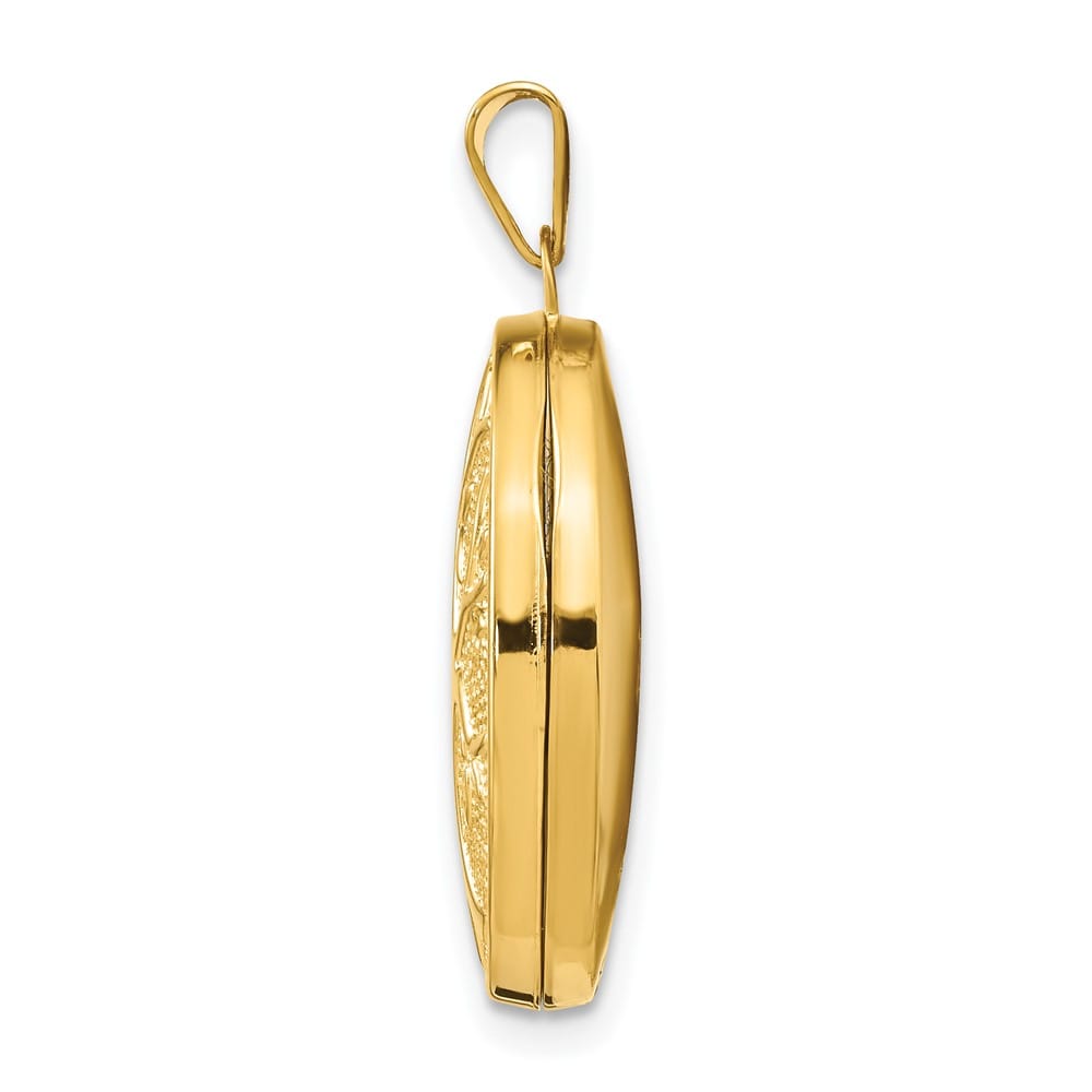 Lovely Rita's Pendants & Charms 14K Yellow Gold Tree 21x16mm Oval Locket