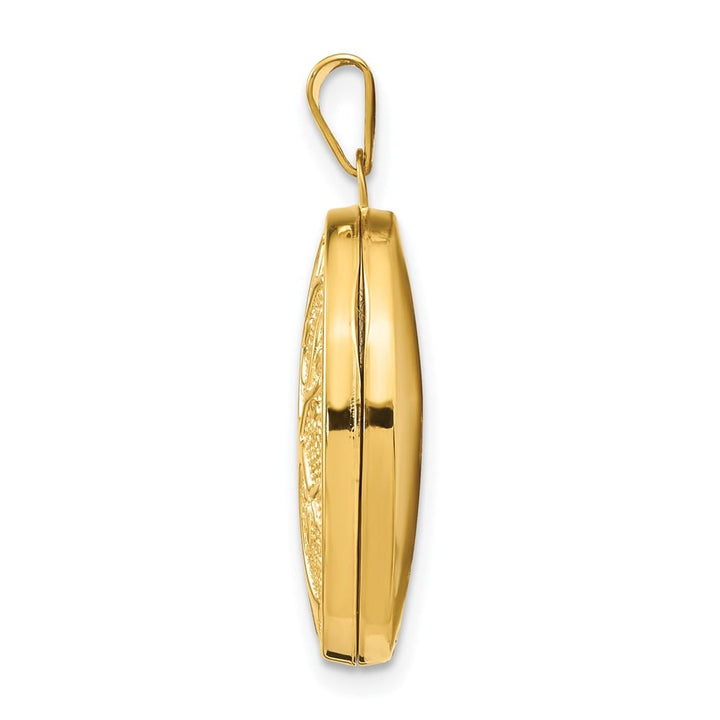 Lovely Rita's Pendants & Charms 14K Yellow Gold Tree 21x16mm Oval Locket