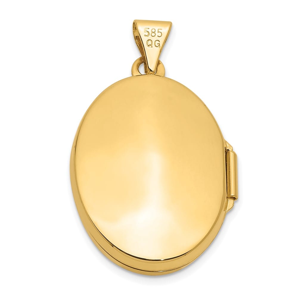 Lovely Rita's Pendants & Charms 14K Yellow Gold Tree 21x16mm Oval Locket