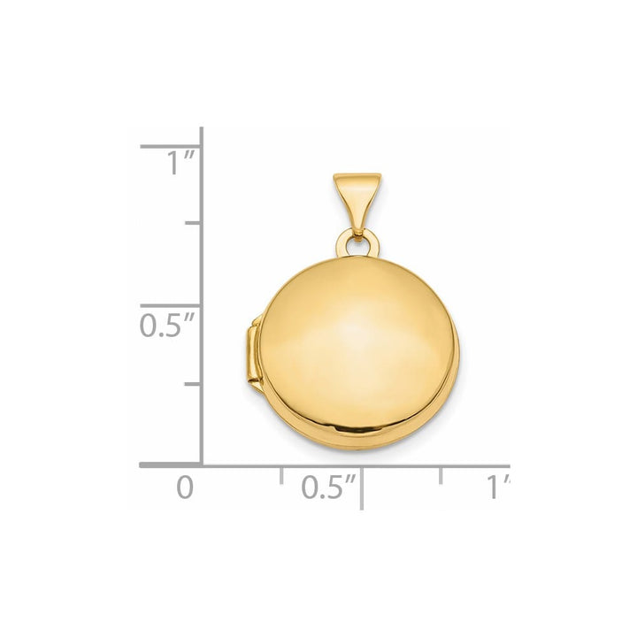 Lovely Rita's Pendants & Charms 14K Yellow Gold Polished Domed 16mm Round Locket