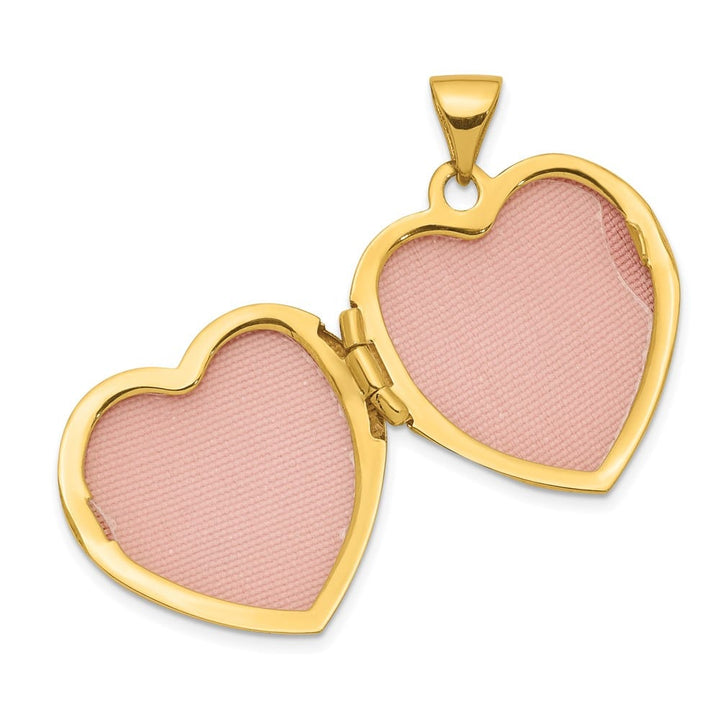 Lovely Rita's Pendants & Charms 14K Yellow Gold LOVE Rose and Diamond Star 19mm Heart Locket