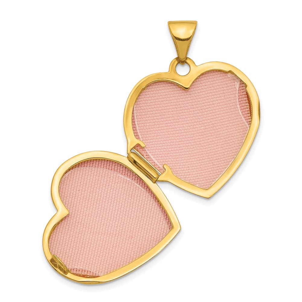 Lovely Rita's Pendants & Charms 14K Yellow Gold Scroll Design Reversible 19mm Heart Locket