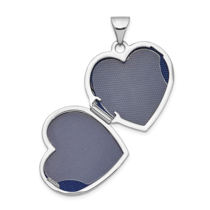 Lovely Rita's Pendants & Charms 14K White Gold Scroll Design Reversible 19mm Heart Locket
