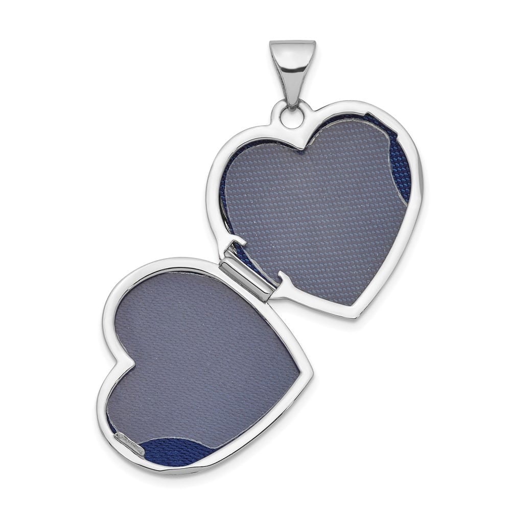 Lovely Rita's Pendants & Charms 14K White Gold Scroll Design Reversible 19mm Heart Locket