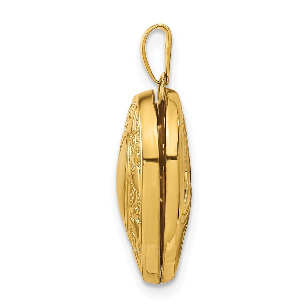 Lovely Rita's Pendants & Charms 14K Yellow Gold Heart Border Reverses to Cut-Out 19mm Heart Locket