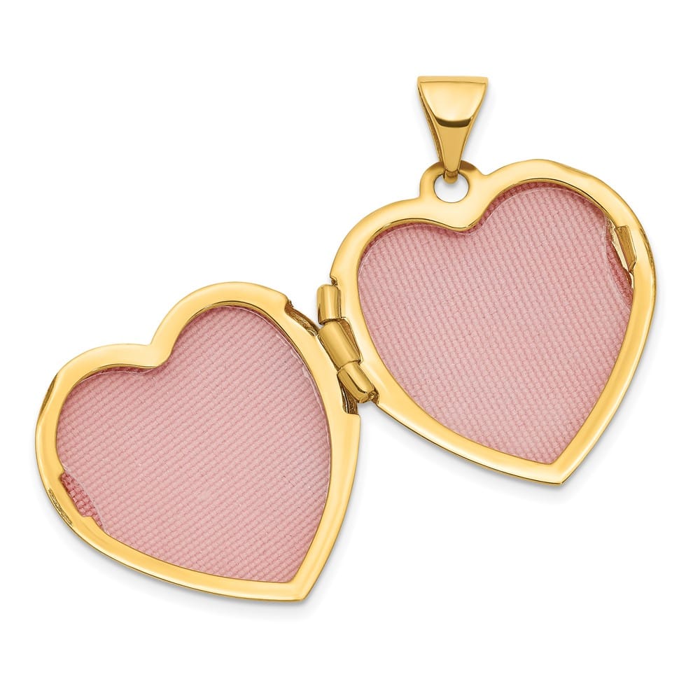 Lovely Rita's Pendants & Charms 14K Yellow Gold Heart Border Reverses to Cut-Out 19mm Heart Locket