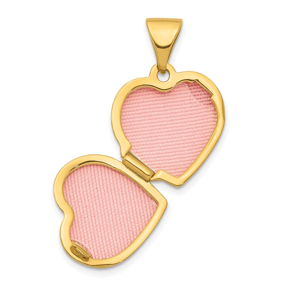 Lovely Rita's Pendants & Charms 14K Yellow Gold Polished Plain 13mm Heart Locket
