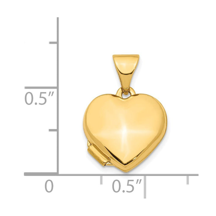 Lovely Rita's Pendants & Charms 14K Yellow Gold Polished Plain 13mm Heart Locket