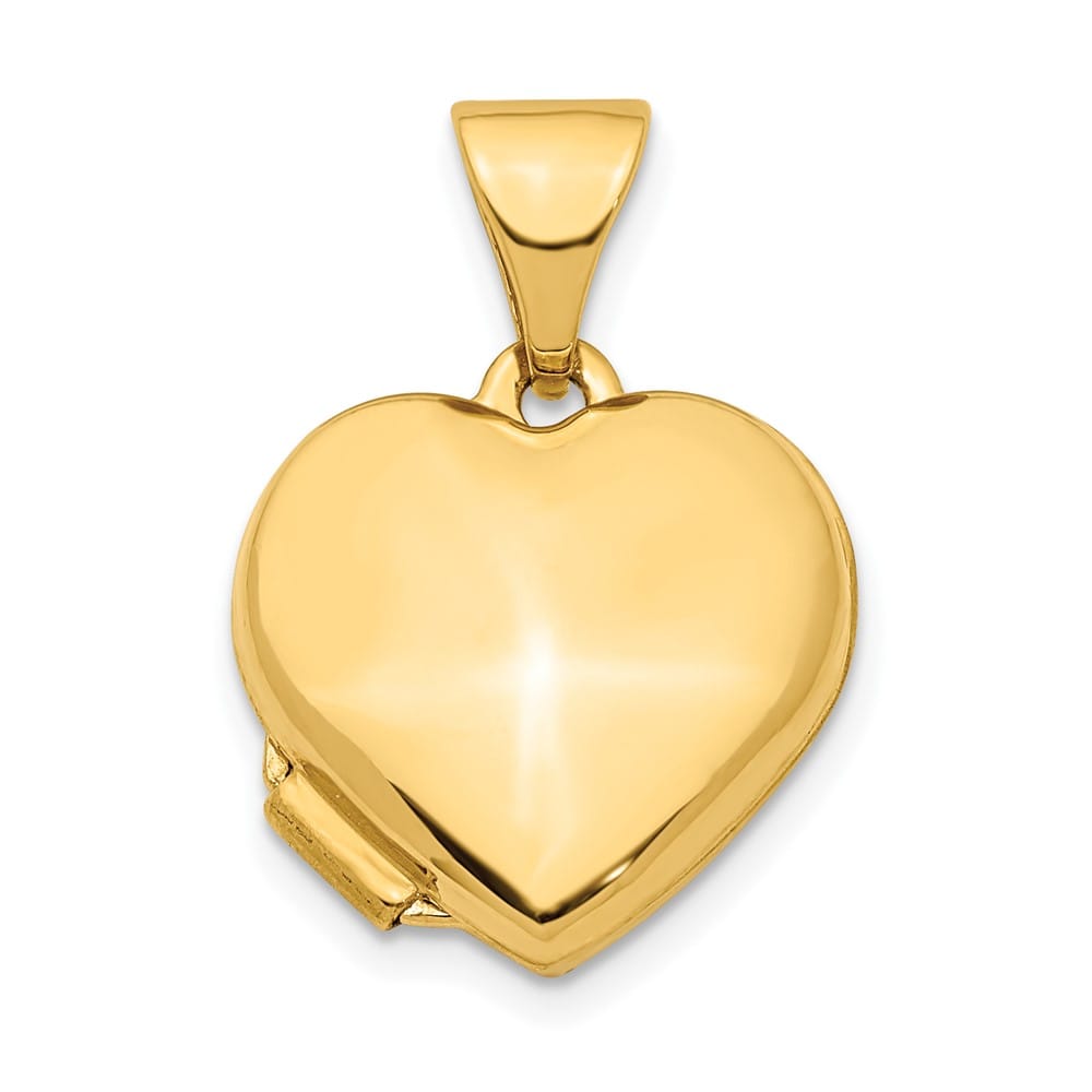Lovely Rita's Pendants & Charms 14K Yellow Gold Polished Plain 13mm Heart Locket