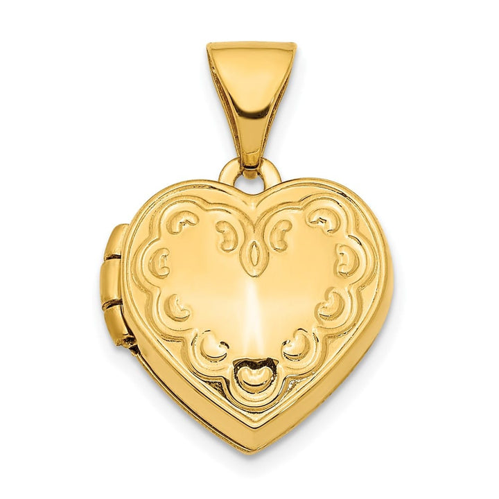 Lovely Rita's Pendants & Charms 14K Yellow Gold Heart Border 13mm Heart Locket