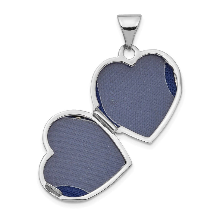 Lovely Rita's Pendants & Charms 14K White Gold Floral 15mm Heart Locket