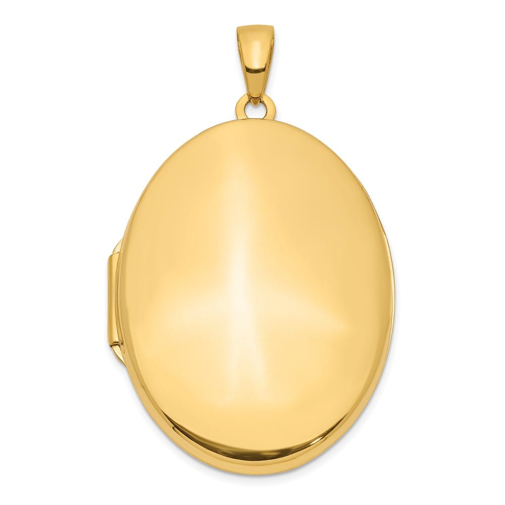 Lovely Rita's Pendants & Charms 14K Yellow Gold Polished Domed Plain 34mm Oval Locket