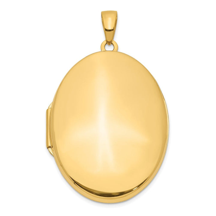 Lovely Rita's Pendants & Charms 14K Yellow Gold Polished Domed Plain 34mm Oval Locket