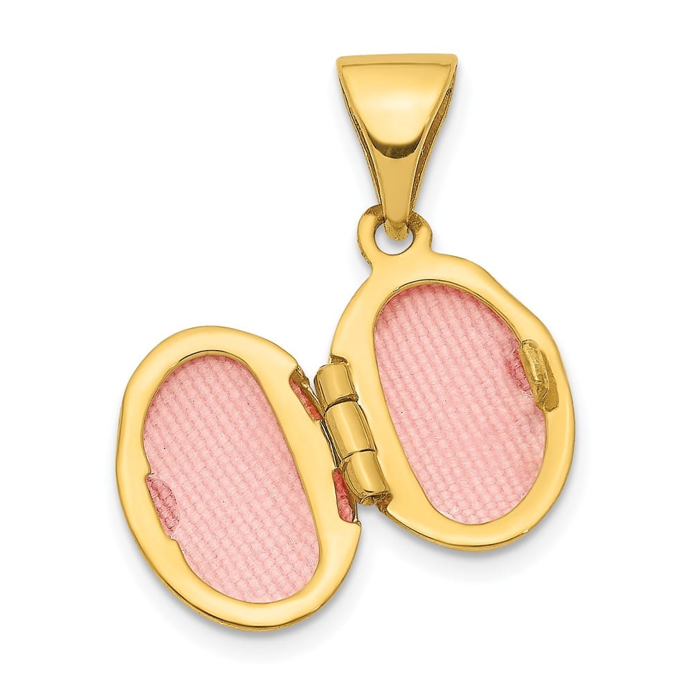 Lovely Rita's Pendants & Charms 14K Yellow Gold Polished Plain 12mm Oval Locket