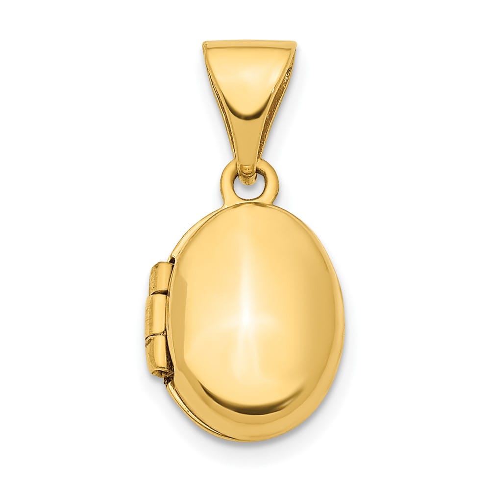 Lovely Rita's Pendants & Charms 14K Yellow Gold Polished Plain 12mm Oval Locket