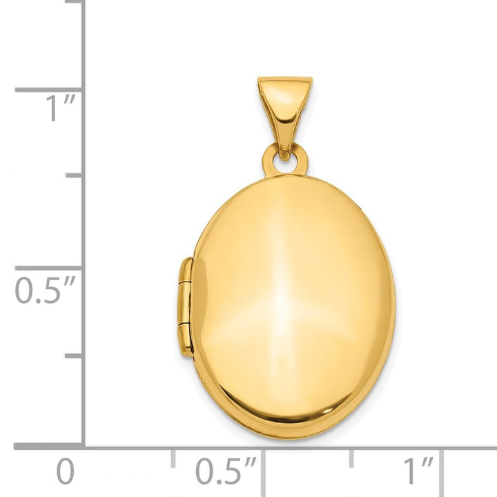 Lovely Rita's Pendants & Charms 14K Yellow Gold Polished Plain 21mm Oval Locket