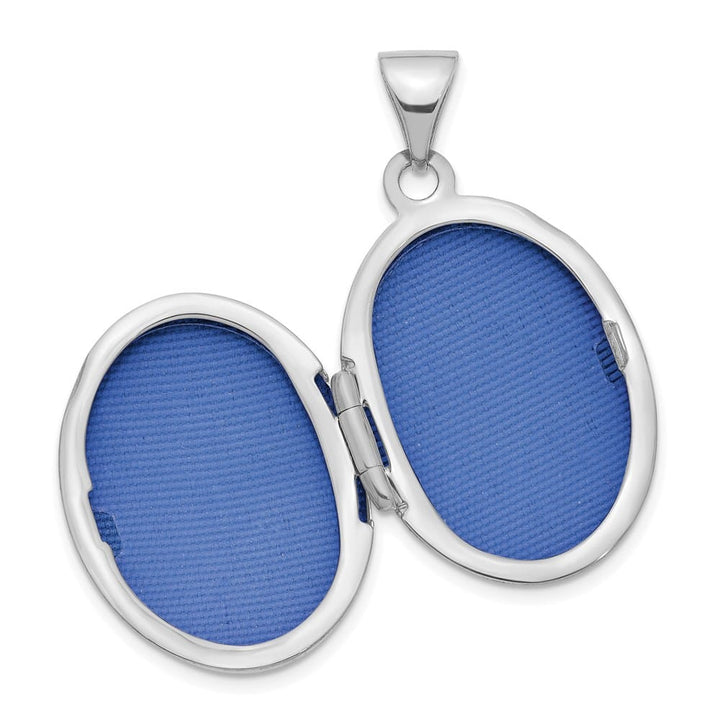 Lovely Rita's Pendants & Charms 14K White Gold Polished Plain 21mm Oval Locket