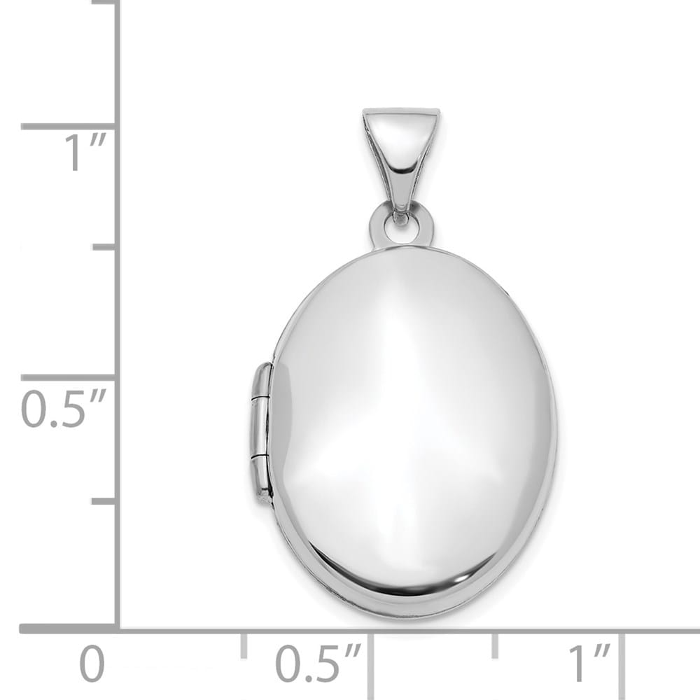 Lovely Rita's Pendants & Charms 14K White Gold Polished Plain 21mm Oval Locket