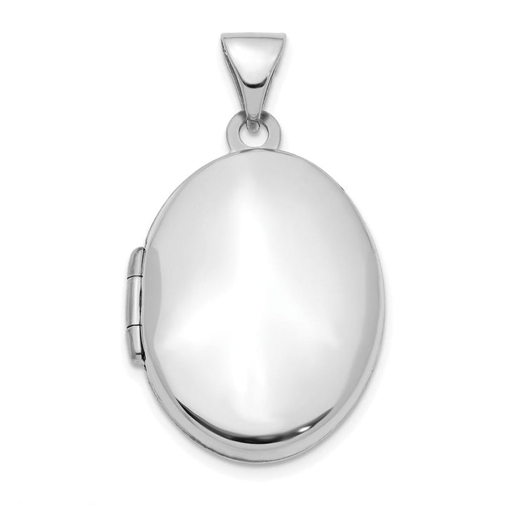 Lovely Rita's Pendants & Charms 14K White Gold Polished Plain 21mm Oval Locket