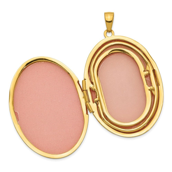 Lovely Rita's Pendants & Charms 14K Yellow Gold Fancy Engraved 38mm Oval Family Locket Holds 6 Photos