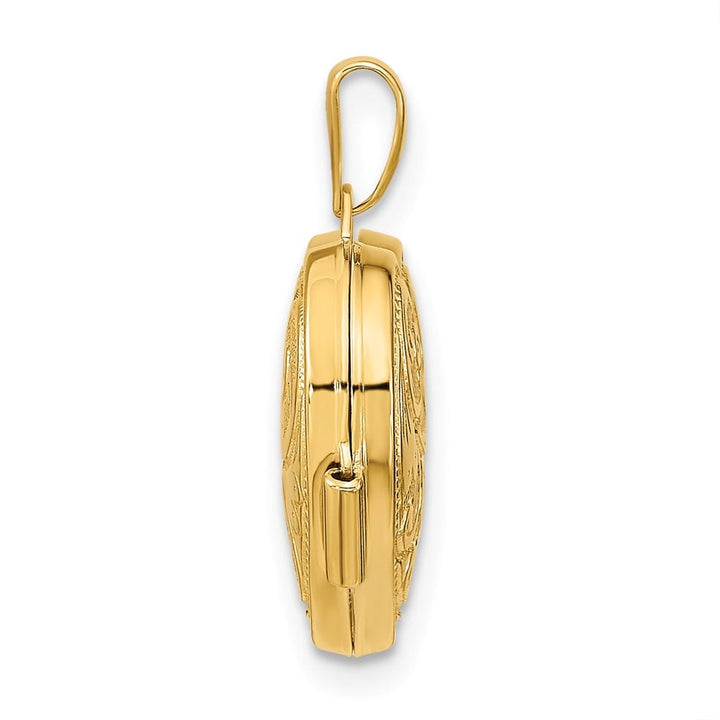 Lovely Rita's Pendants & Charms 14K Yellow Gold Reversible Swirl Design 15mm Heart Locket