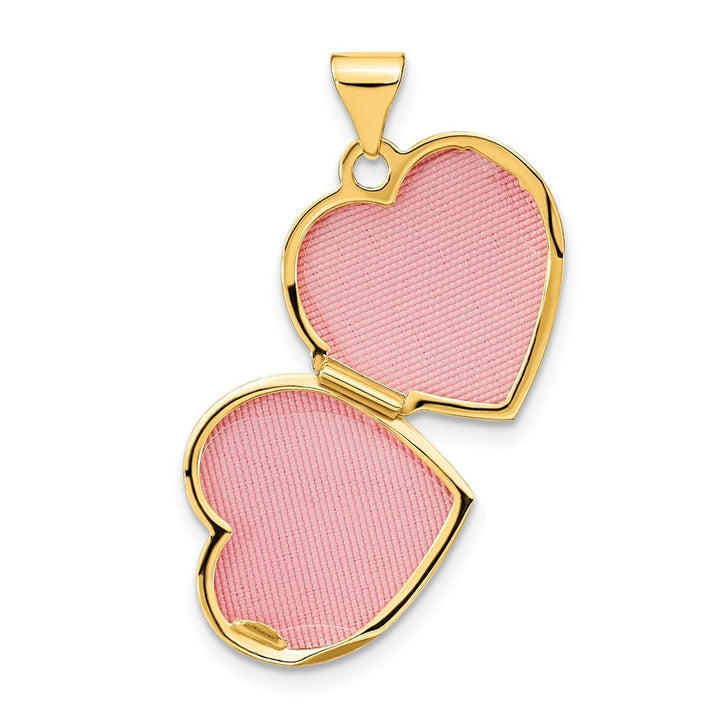 Lovely Rita's Pendants & Charms 14K Yellow Gold Reversible Swirl Design 15mm Heart Locket