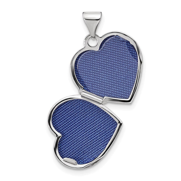 Lovely Rita's Pendants & Charms 14K White Gold Reversible Swirl Design 15mm Heart Locket