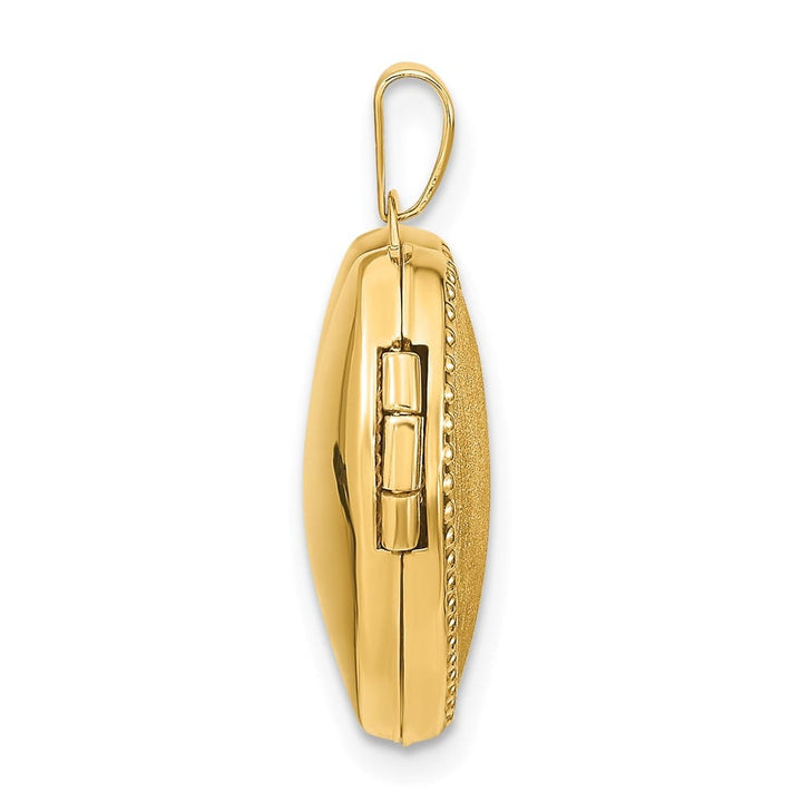 Lovely Rita's Pendants & Charms 14K Yellow Gold Brushed with Beaded Edge 18mm Heart Locket