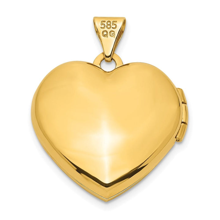 Lovely Rita's Pendants & Charms 14K Yellow Gold Brushed with Beaded Edge 18mm Heart Locket